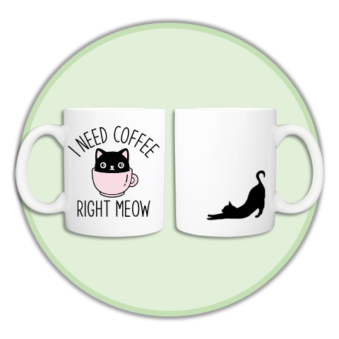 "I Need Coffee Right Meow" Mug